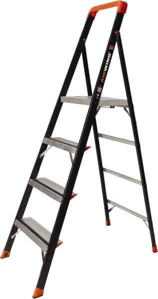 Little Giant Ladder - 4 Steps, 6' High, Type IAA Rating, Fiberglass Step Ladder - 375 Lb Load Capacity, 23-1/2" Base Width - Eagle Tool & Supply
