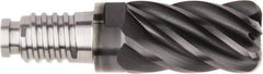 Kennametal - 3/4" Diam, 1-1/8" LOC, 6 Flute, 0.09" Corner Radius End Mill Head - Solid Carbide, AlTiN Finish, Duo-Lock 20 Connection, Spiral Flute, 37 & 39° Helix, Centercutting - Eagle Tool & Supply