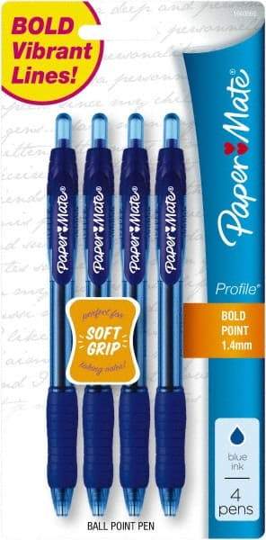 Paper Mate - 1mm Ball Point Retractable Ball Point Pen - Blue - Eagle Tool & Supply