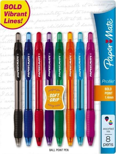 Paper Mate - 1mm Ball Point Retractable Ball Point Pen - Assorted Colors - Eagle Tool & Supply