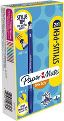 Paper Mate - 1mm Ball Point Ball Point Pen with Stylus - Blue - Eagle Tool & Supply