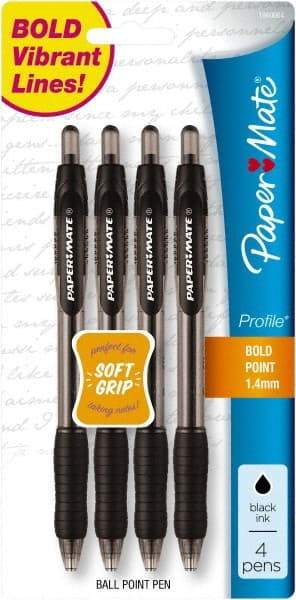 Paper Mate - 1mm Ball Point Retractable Ball Point Pen - Black - Eagle Tool & Supply