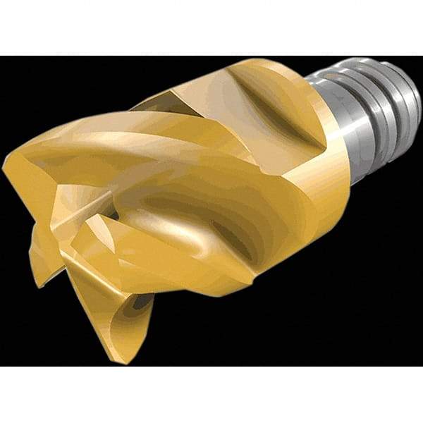 Iscar - MM ER Grade IC908 Carbide Corner Rounding Milling Tip Insert - TiAlN Finish, 4 Flutes, 8mm Cutting Diam, 10mm Extension, 0.039" Cnr Rad - Eagle Tool & Supply