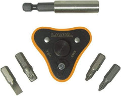 Lang - 6 Piece, Black/Orange Ratcheting Bit Driver Set - For Use with Various Applications - Eagle Tool & Supply