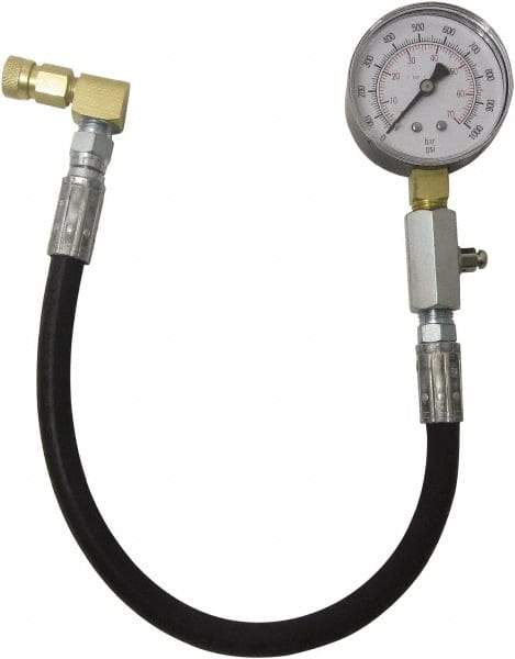 Lang - 1.38' Hose Length, 2,000 Max psi, Mechanical Automotive Diesel Compression Tester - 2 Lb Graduation - Eagle Tool & Supply