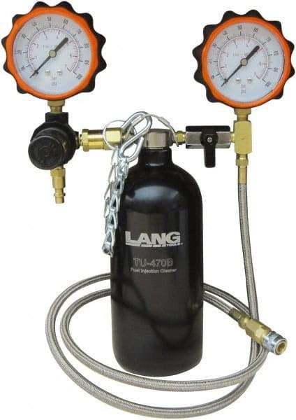 Lang - 4' Hose Length, 100 Max psi, Mechanical Automotive Fuel Injection Cleaner/Gauge - 1 Lb Graduation - Eagle Tool & Supply