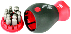 7 Piece - Stubby SoftFinish® Grip Bit Holder Set -- 1/8; 9/64; 5/32; 3/16; 7/32; & 1/4 Bits - Ball End Hex Bits - Eagle Tool & Supply