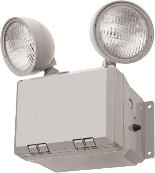 Lithonia Lighting - 2 Heads, 120/277 VAC, Thermoplastic, LED Emergency Light - 2.7 Watts, 8-3/8" Long x 12-7/8" High x 6" Wide, Sealed Nickel Cadmium Battery - Eagle Tool & Supply