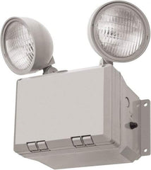 Lithonia Lighting - 2 Heads, 120/277 VAC, Thermoplastic, LED Emergency Light - 2.7 Watts, 8-3/8" Long x 12-7/8" High x 6" Wide, Sealed Nickel Cadmium Battery - Eagle Tool & Supply