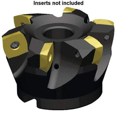 Kennametal - 6 Inserts, 63mm Cutter Diam, 3.5mm Max Depth of Cut, Indexable High-Feed Face Mill - 22mm Arbor Hole Diam, 40mm High, 7792VXE16 Toolholder, XE..160512.. Inserts, Series 7792VX - Eagle Tool & Supply