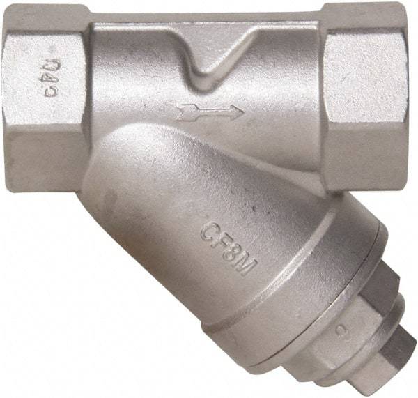 Value Collection - 3/4" Pipe, Female NPT Ends, 316 Stainless Steel Y-Strainer - 800 psi WOG Rating, 150 psi WSP Rating - Eagle Tool & Supply