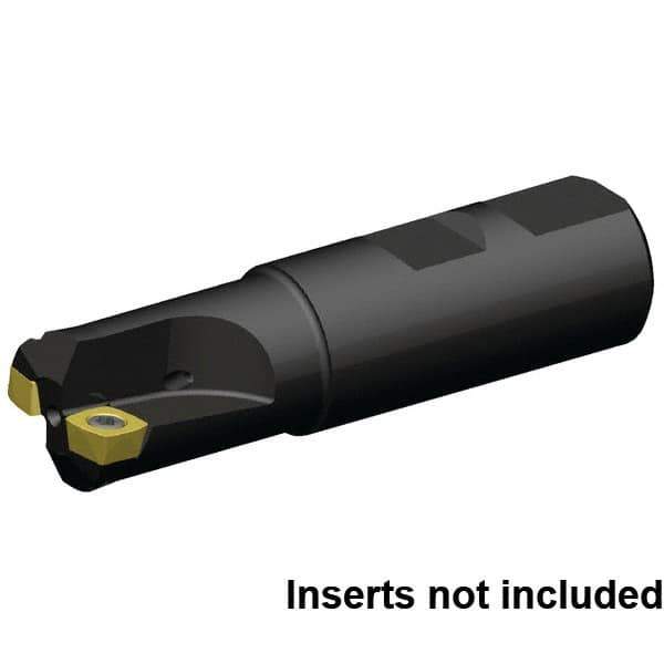 Kennametal - 25mm Cut Diam, 1.5mm Max Depth, 25mm Shank Diam, Weldon Shank Indexable High-Feed End Mill - Screw Holding Method, XD..0904.. Insert, 7792VXD09 Toolholder, Through Coolant - Eagle Tool & Supply