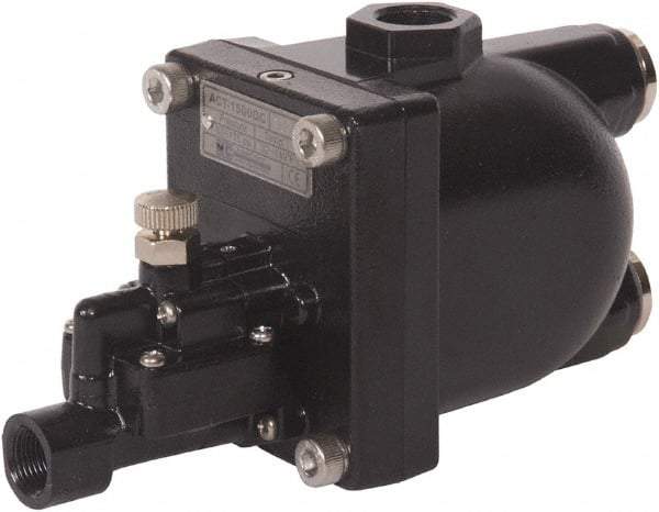 PRO-SOURCE - 1/2" Inlet, Zero Air Loss Condensate Drain Valve - 3/8" NPT Outlet, 87 to 175 psi - Eagle Tool & Supply