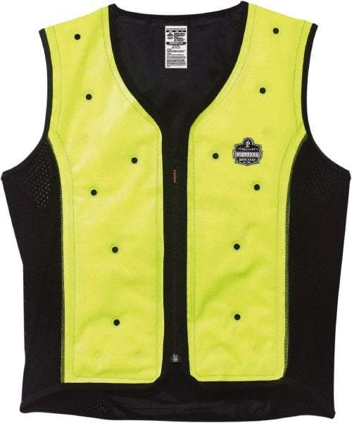 Ergodyne - Size 4XL, Lime Cooling Vest - 53 to 56" Chest, Zipper Front - Eagle Tool & Supply