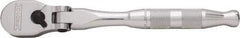 Proto - 3/8" Drive Pear Head Ratchet - Full Polish Chrome Finish, 7" OAL, 90 Gear Teeth, Standard Handle, Reversible Flex Head - Eagle Tool & Supply