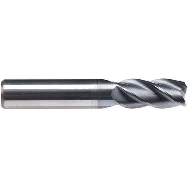 Emuge - 3/4" Diam, 1-1/2" LOC, 4 Flute Solid Carbide Roughing & Finishing End Mill - CrN Finish, 4" OAL, 3/4" Shank Diam, Cylindrical Shank, 38° Helix, Centercutting, Regular Length - Eagle Tool & Supply