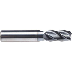Emuge - 7/16" Diam, 1" LOC, 4 Flute Solid Carbide Roughing & Finishing End Mill - CrN Finish, 2-3/4" OAL, 7/16" Shank Diam, Cylindrical Shank, 38° Helix, Centercutting, Regular Length - Eagle Tool & Supply