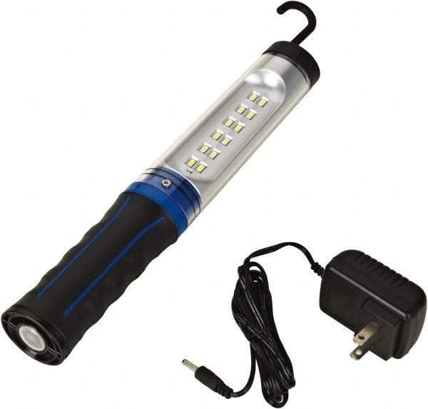 Value Collection - 12 VDC, 3 Watt, Cordless, LED Portable Handheld Work Light - 1 Head, 350 Lumens, ABS & Polycarbonate, 11-1/2" Long x 1-1/4" Wide x 1-5/8" High - Eagle Tool & Supply