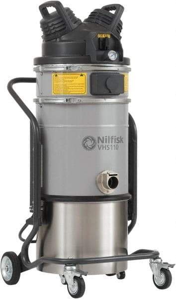 Nilfisk - 9.8 Gal, Stainless Steel Tank, Dry, General Purpose Vacuum Cleaner - 1.34 hp, 11.5 Amps - Eagle Tool & Supply