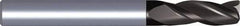 Kennametal - 1/2", 1" LOC, 1/2" Shank Diam, 3" OAL, 3 Flute, Solid Carbide Square End Mill - Single End, TiAlN Finish, Spiral Flute, Centercutting, Right Hand Cut, Right Hand Flute - Eagle Tool & Supply