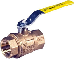 BONOMI - 3/4" Pipe, Full Port, Brass Full Port Ball Valve - Bi-Directional, NPT Ends, Lever Handle, 600 WOG, 150 WSP - Eagle Tool & Supply