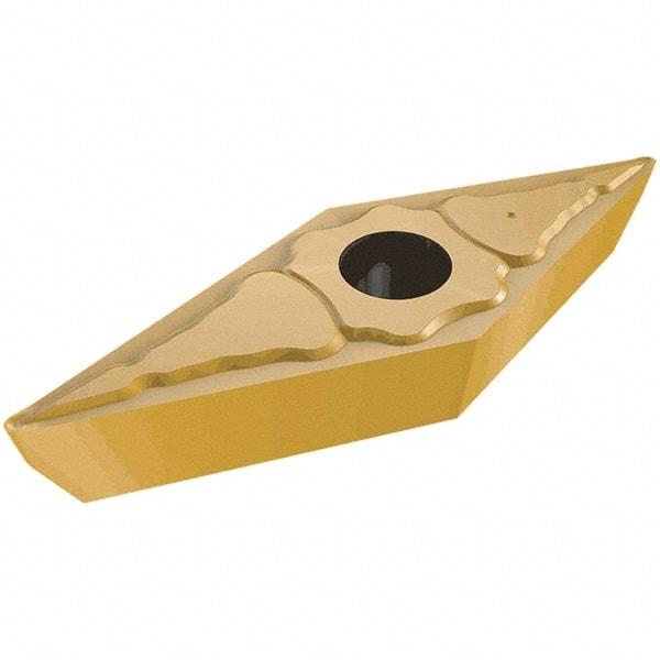 Iscar - VCMT332 FPC Grade IC520N Carbide Turning Insert - TiCN/TiN Finish, 35° Diamond, 9.52mm Inscr Circle, 4.76mm Thick, 0.8mm Corner Radius - Eagle Tool & Supply