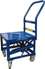 Ballymore - 400 Lb Capacity, 20" Wide x 27" Long x 42" High Mobile Cart - 1 Shelf, Steel, 2 Rigid/2 Swivel Casters - Eagle Tool & Supply