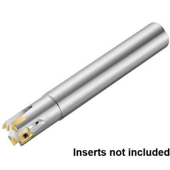 Kennametal - 3/4" Cut Diam, 11mm Max Depth of Cut, 3/4" Shank Diam, 6" OAL, Indexable Square Shoulder End Mill - LNGU110408SRGE Inserts, Cylindrical Shank, 0° Lead Angle, Through Coolant, Series Mill 4-11 - Eagle Tool & Supply