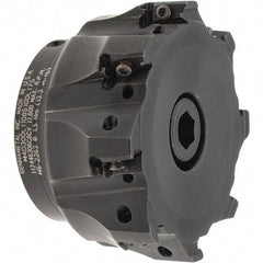 Kennametal - 8 Inserts, 3" Cut Diam, 1" Arbor Diam, 11mm Max Depth of Cut, Indexable Square-Shoulder Face Mill - 0° Lead Angle, 1-3/4" High, LNGU110408SRGE Insert Compatibility, Through Coolant, Series Mill 4-11 - Eagle Tool & Supply