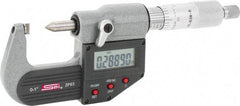 SPI - 0 to 1 Inch Measurement, 0.0001 Inch Accuracy, Electronic Crimp Height Micrometer - 0.00005 Inch Resolution, Ratchet Stop Thimble, LR44 Battery - Eagle Tool & Supply