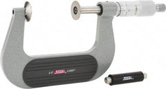 SPI - 2 to 3", Ratchet Stop Thimble, Mechanical Disc Micrometer - 0.0002" Accuracy, 0.79" Disc, 0.0001" Resolution, 0.31" Spindle Diam, Steel Face, NIST Traceability Certification Included - Eagle Tool & Supply