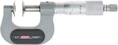 SPI - 0 to 1", Ratchet Stop Thimble, Mechanical Disc Micrometer - 0.0001" Accuracy, 0.79" Disc, 0.0001" Resolution, 0.31" Spindle Diam, Steel Face, NIST Traceability Certification Included - Eagle Tool & Supply