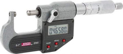 SPI - Electronic, 0 to 1" Measurement, Painted Finish Carbide Face Ball Anvil Micrometer - 0.00005" Graduation, Ratchet Stop Thimble - Eagle Tool & Supply