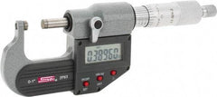 SPI - Electronic, 0 to 1" Measurement, Painted Finish Carbide Face Ball Anvil Micrometer - 0.00005" Graduation, Ratchet Stop Thimble - Eagle Tool & Supply