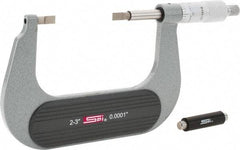 SPI - 2" to 3" Mechanical Painted Blade Micrometer - 0.0002" Accuracy, 0.03" Blade Thickness, Ratchet Stop Thimble - Eagle Tool & Supply