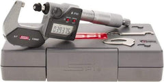 SPI - 0 to 1" Range, 0.00005" Resolution, Standard Throat IP65 Electronic Outside Micrometer - 0.0001" Accuracy, Ratchet Stop Thimble, Carbide Face, LR44 Battery, Includes NIST Traceable Certification of Inspection - Eagle Tool & Supply