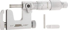 SPI - 0 to 1 Inch Range, Carbide Face, Chrome Plated Mechanical Multi Anvil Micrometer - Ratchet Stop Thimble, 0.0001" Graduation, 0.0001" Accuracy - Eagle Tool & Supply