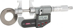 SPI - 1 to 2" Range, 0.00005" Resolution, Ratchet Stop Thimble, Electronic Inside & Tubular Micrometer - Eagle Tool & Supply