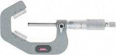 SPI - 1 to 2 Inch Measurement, 3 Flutes Measured, Ratchet Stop Thimble, Mechanical V Anvil Micrometer - 0.0002 Inch Accuracy, Carbide Face - Eagle Tool & Supply