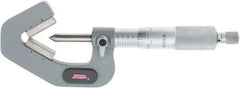 SPI - 0.09 to 1 Inch Measurement, 3 Flutes Measured, Ratchet Stop Thimble, Mechanical V Anvil Micrometer - 0.0001 Inch Accuracy, Carbide Face - Eagle Tool & Supply