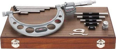 SPI - Electronic, 0 to 6 Range, Carbide Face Interchangeable Anvil Micrometer - 0.0002" Accuracy, 0.00005" Graduation - Eagle Tool & Supply