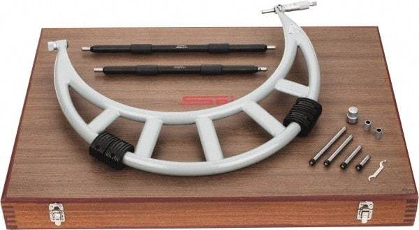 SPI - Mechanical, 12 to 16 Range, Carbide Face Interchangeable Anvil Micrometer - 0.0004" Accuracy, 0.001" Graduation - Eagle Tool & Supply