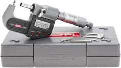 SPI - 0 to 1 Inch Range, 0.00005 Inch Graduation, B Anvil, Ratchet Stop Thimble, Electronic Tube Micrometer - 0.0001 Inch Accuracy, Carbide Face - Eagle Tool & Supply