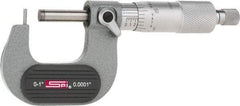 SPI - 0 to 1 Inch Range, 0.0001 Inch Graduation, A Anvil, Ratchet Stop Thimble, Mechanical Tube Micrometer - 0.0001 Inch Accuracy, Carbide Face - Eagle Tool & Supply