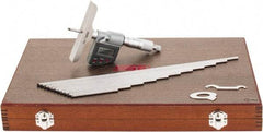 SPI - 0 to 300mm Range, 4" Base Length, 12 Rods, Ratchet Stop Thimble, Electronic Depth Micrometer - IP65, 0.00005" Resolution, Accurate to 0.007mm, 0.176" Rod Diam, LR44 Battery, Data Output - Eagle Tool & Supply