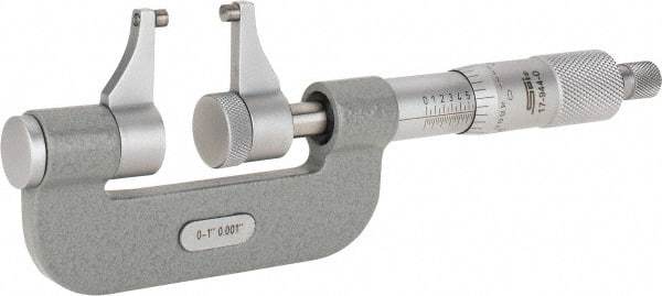 SPI - 0 to 1" Range, 0.001" Graduation, Mechanical Outside Micrometer - Ratchet Stop Thimble, Accurate to 0.0002" - Eagle Tool & Supply