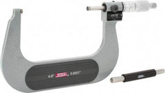SPI - 4 to 5" Range, 0.0001" Graduation, Mechanical Outside Micrometer - Ratchet Stop Thimble, 2.76" Throat Depth, Accurate to 0.0002", Digital Counter - Eagle Tool & Supply