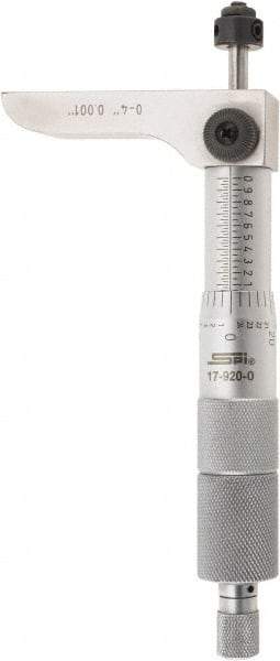 SPI - 0 to 4" Range, 4 Rod, Mechanical Depth Micrometer - Ratchet Stop Thimble, 2-1/4" Base Length, 0.001" Graduation, 4.5mm Rod Diam - Eagle Tool & Supply