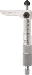 SPI - 0 to 4" Range, 4 Rod, Mechanical Depth Micrometer - Ratchet Stop Thimble, 2-1/4" Base Length, 0.001" Graduation, 4.5mm Rod Diam - Eagle Tool & Supply