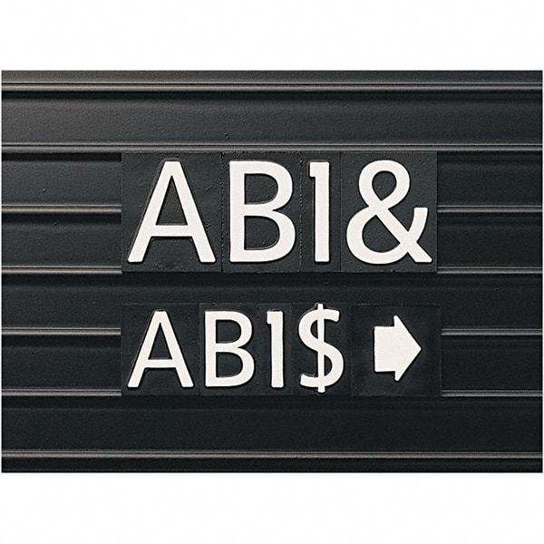 Quartet - 1" High x 8" Wide Alphanumeric Board Characters - Plastic, Includes (128) Characters - Eagle Tool & Supply